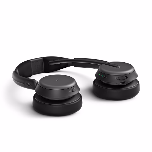 EPOS IMPACT 1061T ANC Stand Teams Stereo Bluetooth Headset mit CH 40 Ladestation & BTD 800 USB-A Blu