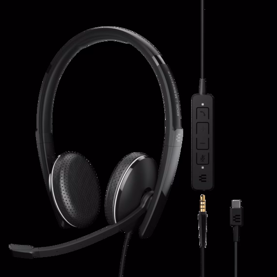 EPOS ADAPT SC 165 USB-C II & 3,5mm Klinke Duo Headset inkl. abnehmbarem USB-Kabel mit In-Line Call C
