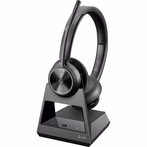 Poly Savi 7320-M Office Teams Stereo Ultra-Secure DECT NC Headset mit Acoustic Fence für Festnetz un
