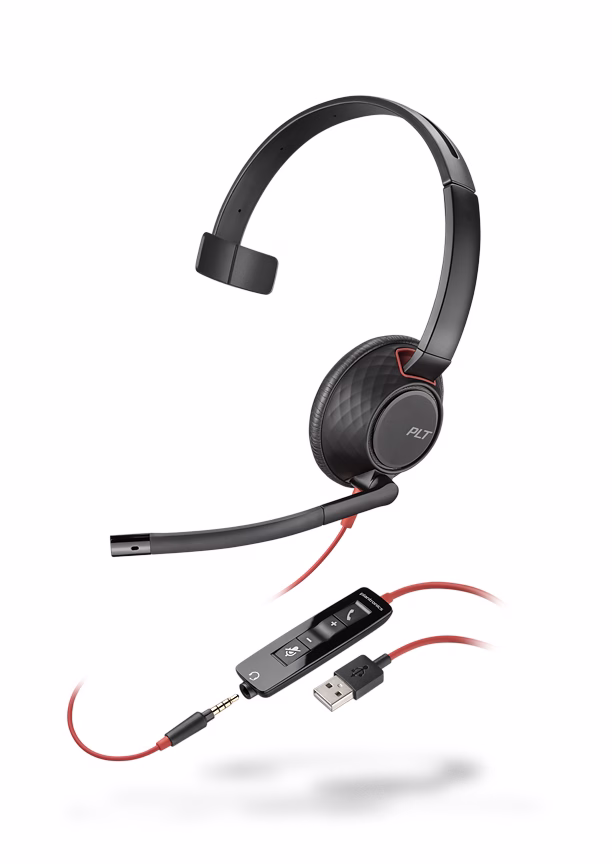 Poly Blackwire C5210 USB-A & 3,5mm Klinke Mono NC Headset mit CallControl für UC/Microsoft