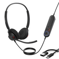 Jabra Engage 40 USB C/A MS Teams Stereo Inline Link Headset mit USB-C auf USB-A Adapter Jabra Engage 40 USB C/A MS Teams Stereo Inline Link Headset mit USB-C auf USB-A Adapter