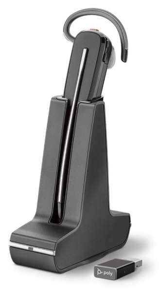 Poly Savi 8240 UC USB Konvertible DECT NC Headset mit D200 DECT USB Dongle für PC Softphone