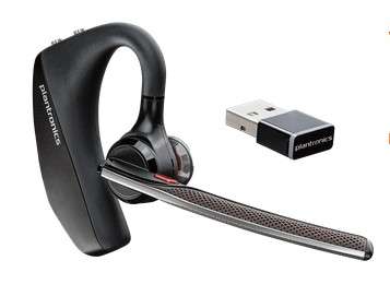 Poly Voyager 5200 UC-M Ohrbügel Bluetooth NC Headset inkl. BT600 USB Dongle für PC Softphone/Mobilte