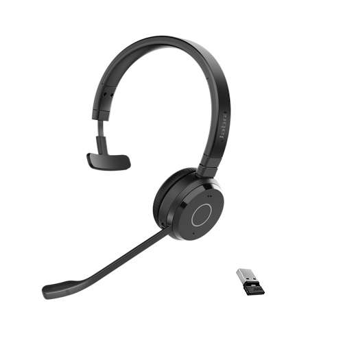 Jabra Evolve 65 TE Link390a UC Mono Bluetooth Headset inkl. Link 390a Bluetooth USB-A Adapter