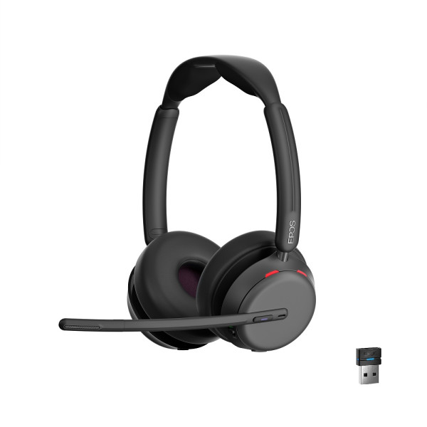 EPOS IMPACT 1061T ANC Stand Teams Stereo Bluetooth Headset mit CH 40 Ladestation & BTD 800 USB-A Blu