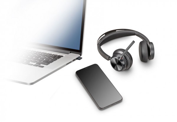 Poly Voyager Focus2 UC USB-C Stereo ANC Bluetooth Headset inkl. BT700 USB-C Dongle für PC Softphone
