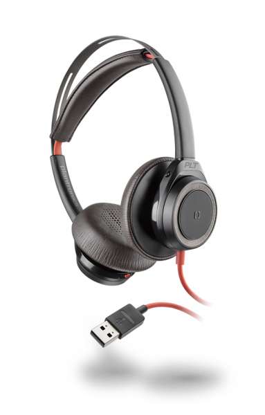 Poly Blackwire C7225 USB-A ANC Duo Black NC Headset mit Active Noise Cancelling & CallControl für UC