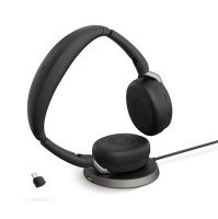 Jabra Evolve2 65 Flex Stand Link380c MS Stereo "Fold" Bluetooth ANC Headset inkl. Wireless Ladepad & Jabra Evolve2 65 Flex Stand Link380c MS Stereo "Fold" Bluetooth ANC Headset inkl. Wireless Ladepad &