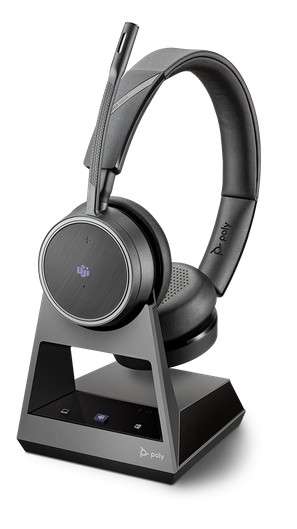 Poly Voyager 4220 Office MS Teams USB-A 2-Way Base Duo Bluetooth NC Headset für Festnetz, PC Softpho