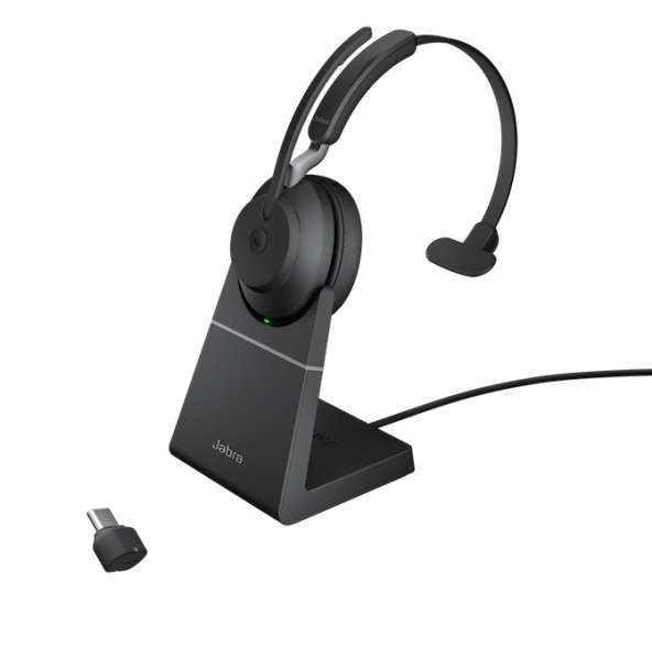 Jabra Evolve2 65 Link380c UC Mono Stand Black Bluetooth NC Headset inkl. Deskstand & Link 380 USB-C