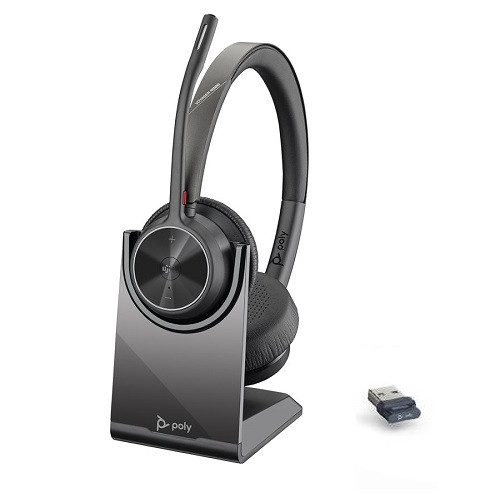 Poly Voyager 4320 UC-M Station USB-A Teams Stereo Bluetooth Headset inkl. Ladeschale & BT700 USB-A D