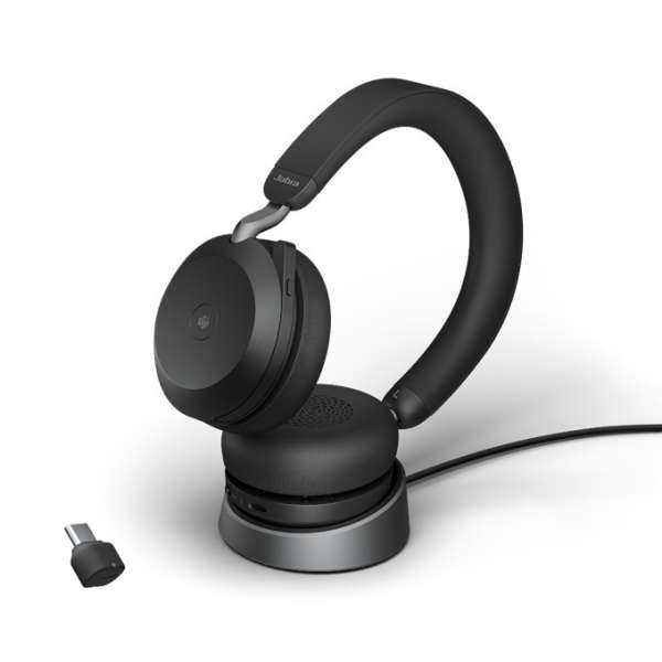 Jabra Evolve2 75 Link380c MS Stereo Stand ANC Black Bluetooth NC Headset inkl. Stand & Link 380 USB-