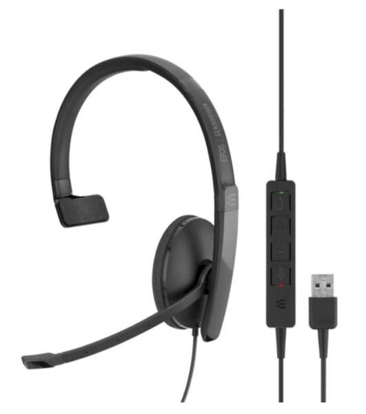 EPOS | SENNHEISER ADAPT SC 130 USB ML/UC Mono NC Headset mit CallControl für UC/Microsoft