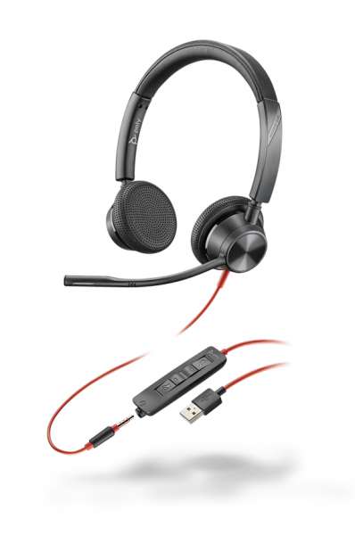 Poly Blackwire 3325 USB-A & 3,5mm Klinke Duo NC Headset mit CallControl für UC