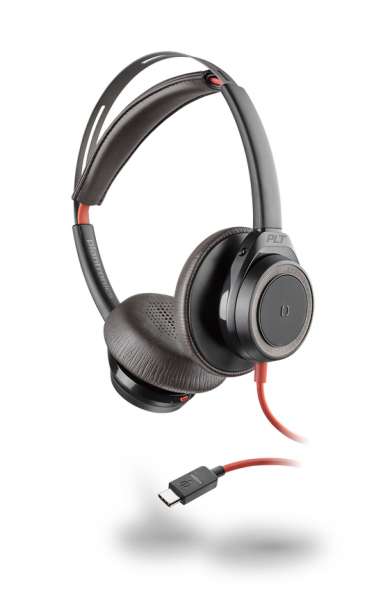 Poly Blackwire C7225 USB-C ANC Duo Black NC Headset mit Active Noise Cancelling & CallControl für UC