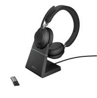 Jabra Evolve2 65 Link380a UC Stereo Stand Black Bluetooth NC Headset inkl. Deskstand & Link 380 USB- Jabra Evolve2 65 Link380a UC Stereo Stand Black Bluetooth NC Headset inkl. Deskstand & Link 380 USB-