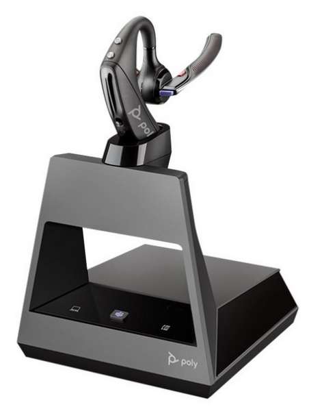 Poly Voyager 5200 Office USB-A 2-Way Base Ohrbügel Bluetooth NC Headset für Festnetz, PC Softphone u