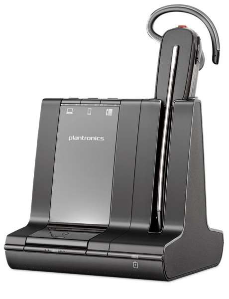 Poly Savi 8240-M Konvertible Office DECT NC Headset für Festnetz, PC Softphone und Mobiltelefon für