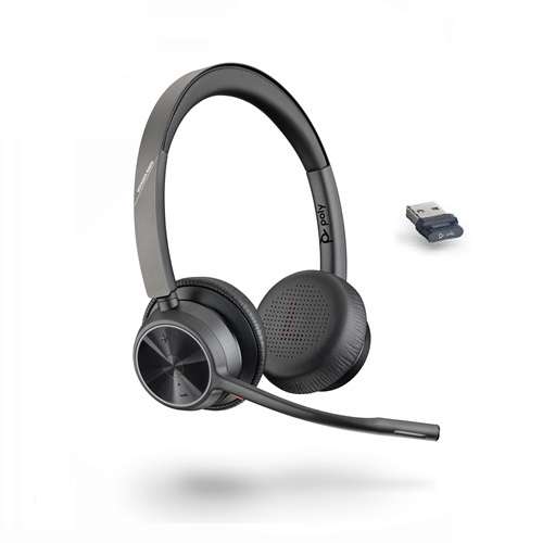 Poly Voyager 4320 UC-M USB-A Teams Stereo Bluetooth Headset inkl. BT700 USB-A Dongle für PC Softphon