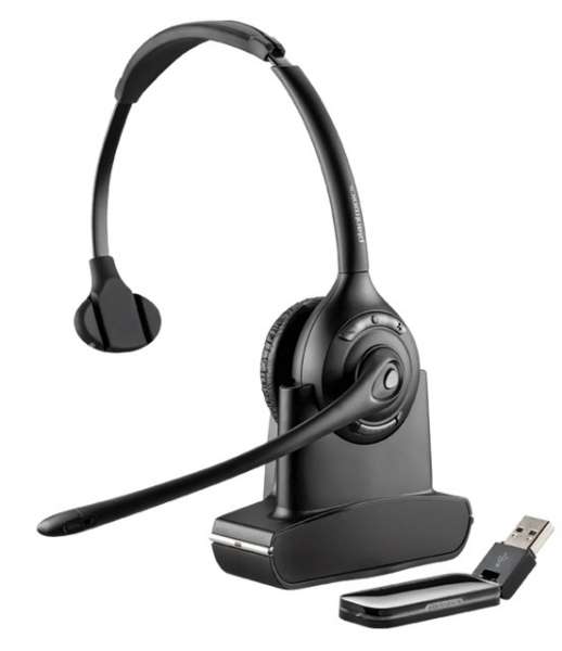 Poly Savi W410 Mono DECT NC Headset mit D100 DECT USB Dongle für PC Softphone