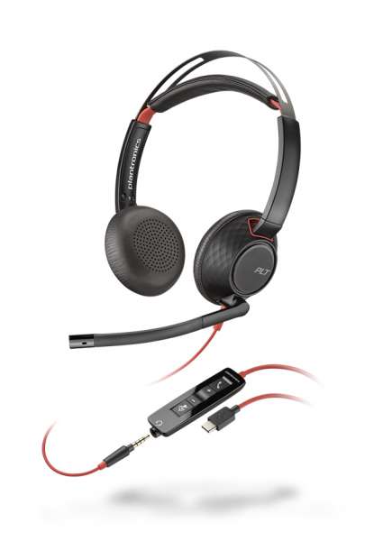 Poly Blackwire C5220 USB-C & 3,5mm Klinke Duo NC Headset mit CallControl für UC/Microsoft