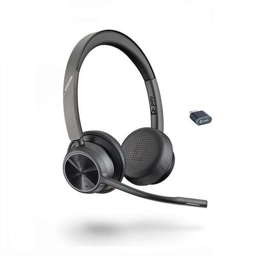 Poly Voyager 4320 UC-M USB-C Teams Stereo Bluetooth Headset inkl. BT700 USB-C Dongle für PC Softphon