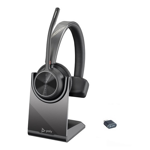 Poly Voyager 4310 UC Station USB-C Mono Bluetooth Headset inkl. Ladeschale & BT700 USB-C Dongle für