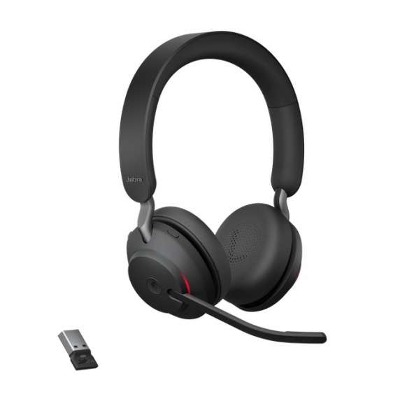 Jabra Evolve2 65 Link380a UC Stereo Black Bluetooth NC Headset inkl. Link 380 USB-A UC BT Dongle an