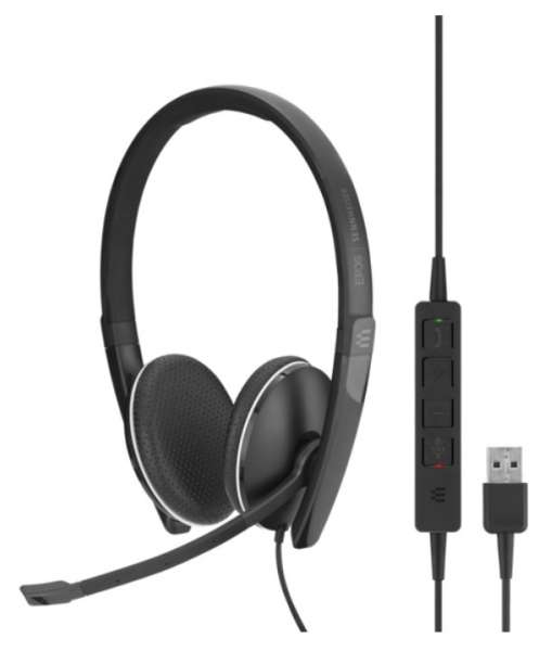 EPOS | SENNHEISER ADAPT SC 165 USB-A & 3,5mm Klinke ML/UC Duo NC Headset mit CallControl für UC/Micr