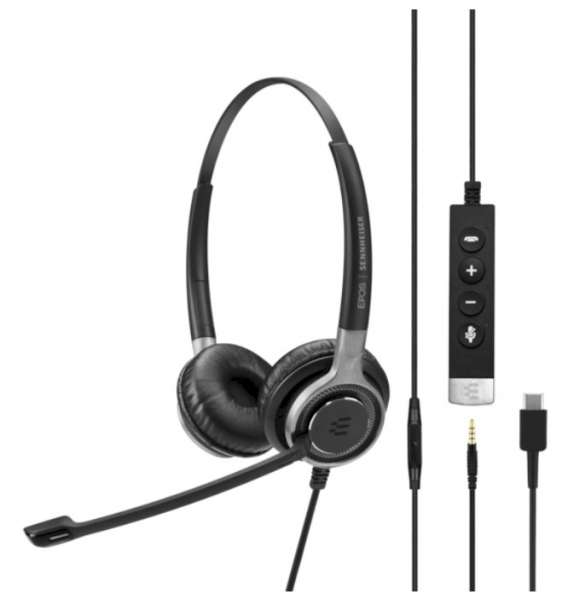 EPOS | SENNHEISER IMPACT SC 665 USB-C & 3,5mm Klinke ML/UC Duo UNC Headset mit CallControl für UC/Mi