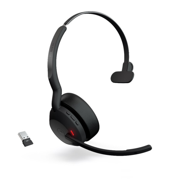 Jabra Evolve2 55 Link380a MS Mono Bluetooth ANC Headset inkl. Link380a USB-A Bluetooth Dongle für MS