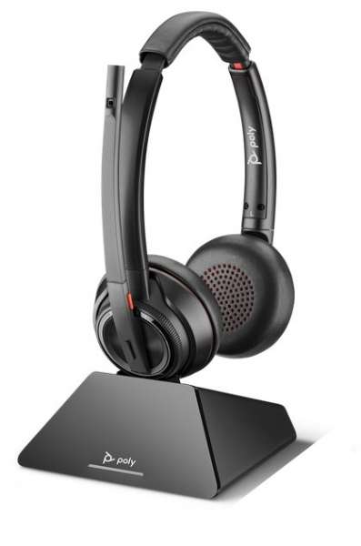 Poly Savi 8220 UC USB-C USB Duo ANC DECT NC Headset mit Active Noise Cancellation mit D200 DECT USB-
