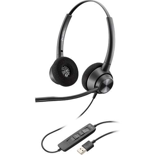 Poly EncorePro EP320 USB-A Duo NC Headset mit CallControl für UC/Microsoft