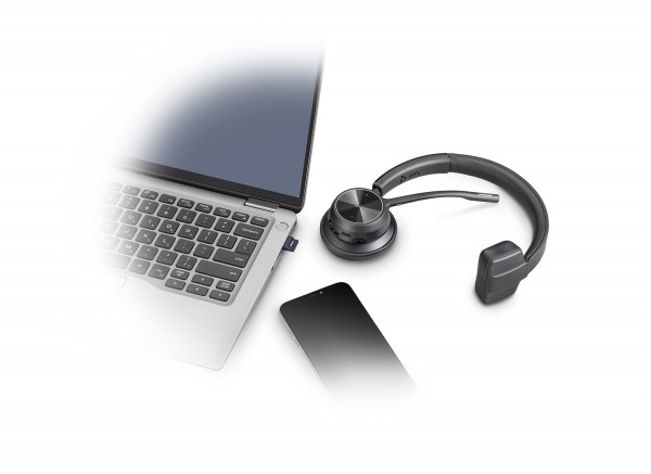 Poly Voyager 4310 UC Station USB-A Mono Bluetooth Headset inkl. Ladeschale & BT700 USB-A Dongle für