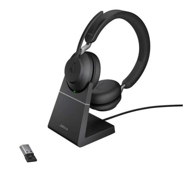 Jabra Evolve2 65 Link380a MS Stereo Stand Black Bluetooth NC Headset inkl. Deskstand & Link 380 USB-