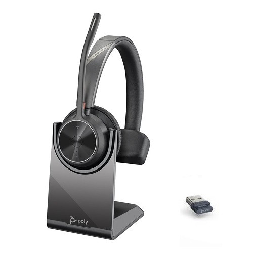 Poly Voyager 4310 UC Station USB-A Mono Bluetooth Headset inkl. Ladeschale & BT700 USB-A Dongle für