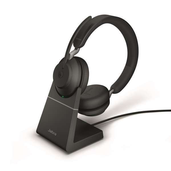 Jabra Evolve2 65 Link380a UC Stereo Stand Black Bluetooth NC Headset inkl. Deskstand & Link 380 USB-