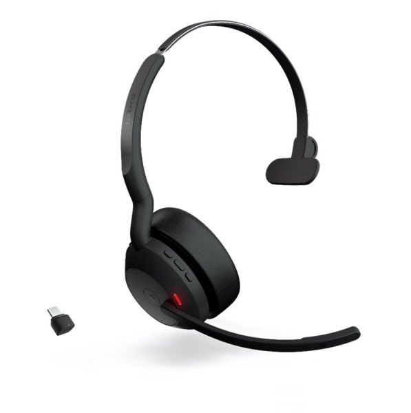 Jabra Evolve2 55 Link380c MS Mono Bluetooth ANC Headset inkl. Link380c USB-C Bluetooth Dongle für MS