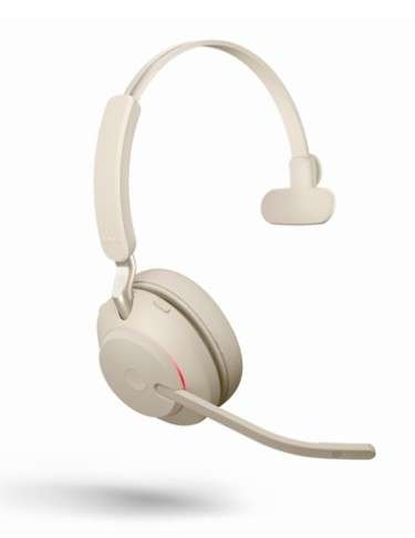 Jabra Evolve2 65 Link380c UC Mono Beige Bluetooth NC Headset inkl. Link 380 USB-C UC BT Dongle an PC