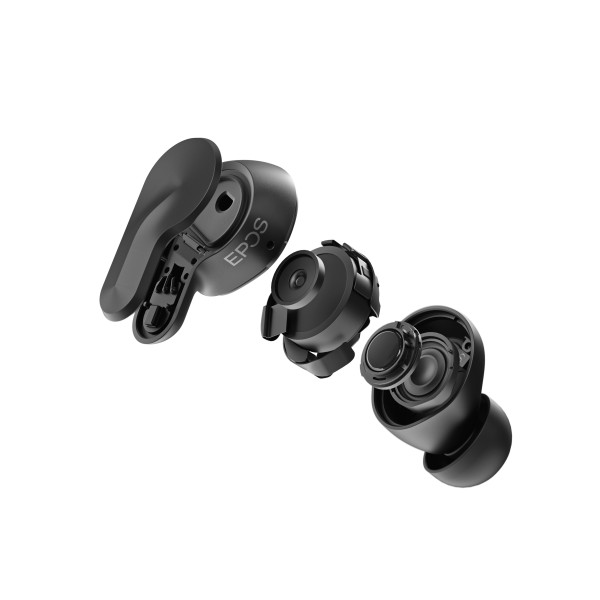 EPOS ADAPT E1 Black IPX5 Hybrid ANC Bluetooth Earbuds inkl. Ladecase & USB-C Dongle
