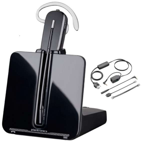 Poly CS540 + APA-24 Konvertible DECT NC Headset mit Alcatel EHS Modul für Festnetz.