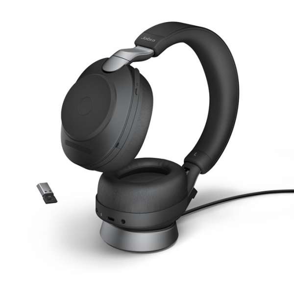 Jabra Evolve2 85 Link380a UC Stereo Stand Black ANC Bluetooth NC Headset inkl. Deskstand & Link 380