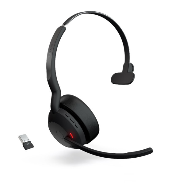 Jabra Evolve2 55 Link380a UC Mono Bluetooth ANC Headset inkl. Link380a USB-A Bluetooth Dongle für UC