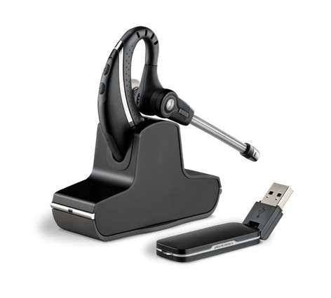 Poly Savi W430 Ohrbügel DECT NC Headset mit D100 DECT USB Dongle für PC Softphone