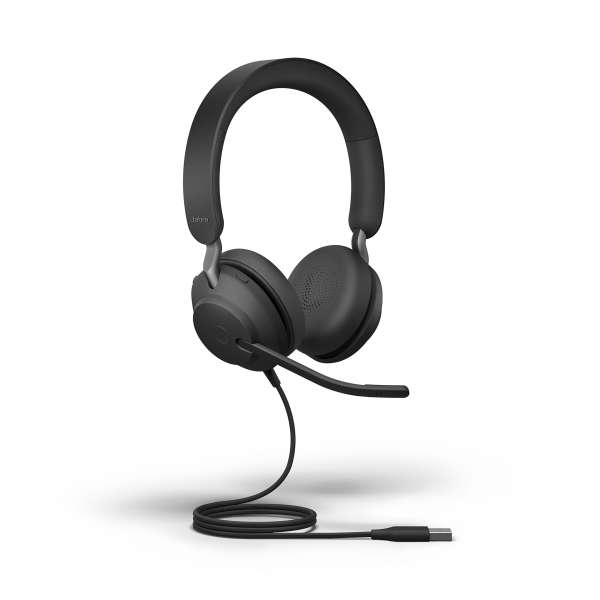 Jabra Evolve2 40 MS Teams Duo USB-A Stereo NC Headset mit PNC, Busylight & CallControl für Microsoft