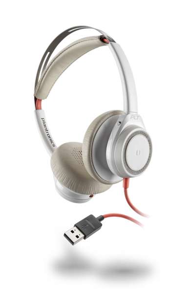 Poly Blackwire C7225 USB-A ANC Duo White NC Headset mit Active Noise Cancelling & CallControl für UC