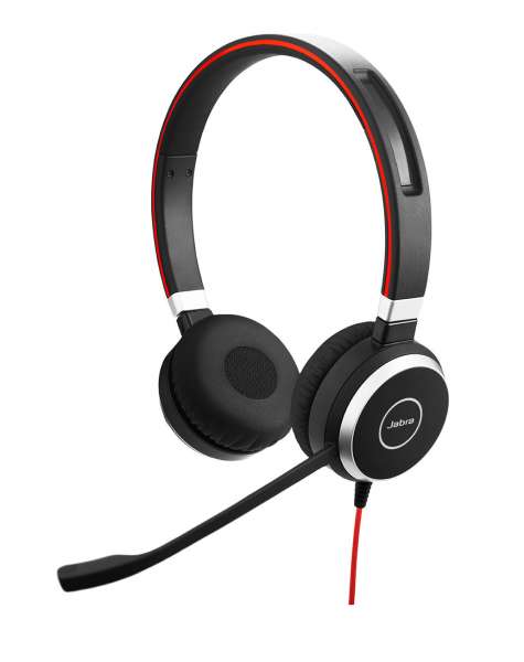 Jabra Evolve 40 MS Duo USB-C & 3,5mm Klinke NC Headset mit Busylight & CallControl für Microsoft
