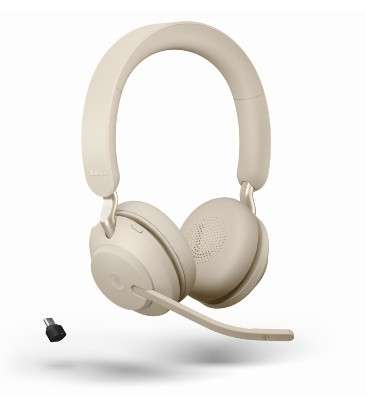 Jabra Evolve2 65 Link380c MS Stereo Stand Beige Bluetooth NC Headset inkl. Deskstand & Link 380 USB-