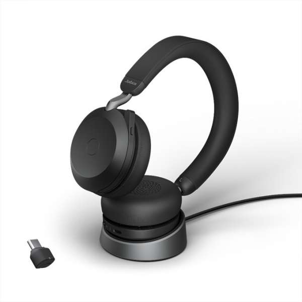 Jabra Evolve2 75 Link380c UC Stereo Stand ANC Black Bluetooth NC Headset inkl. Stand & Link 380 USB-