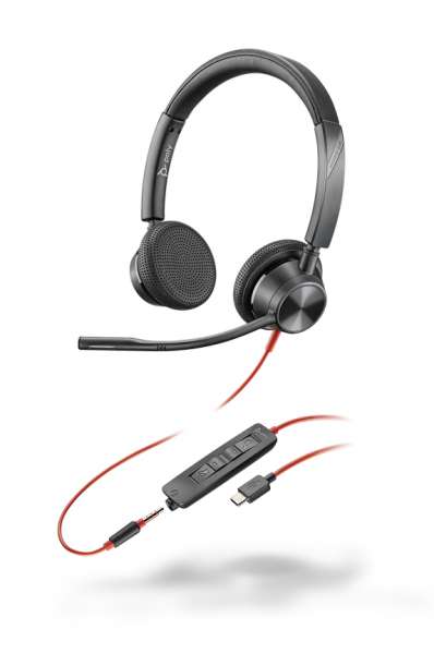 Poly Blackwire 3325 USB-C & 3,5mm Klinke Duo NC Headset mit CallControl für UC